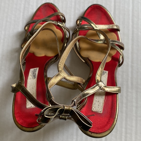 Preowned Christian Lacroix Met Lea Sandals high heels with Bow Sz US 7.5 EU 38.5 - Picture 2 of 5